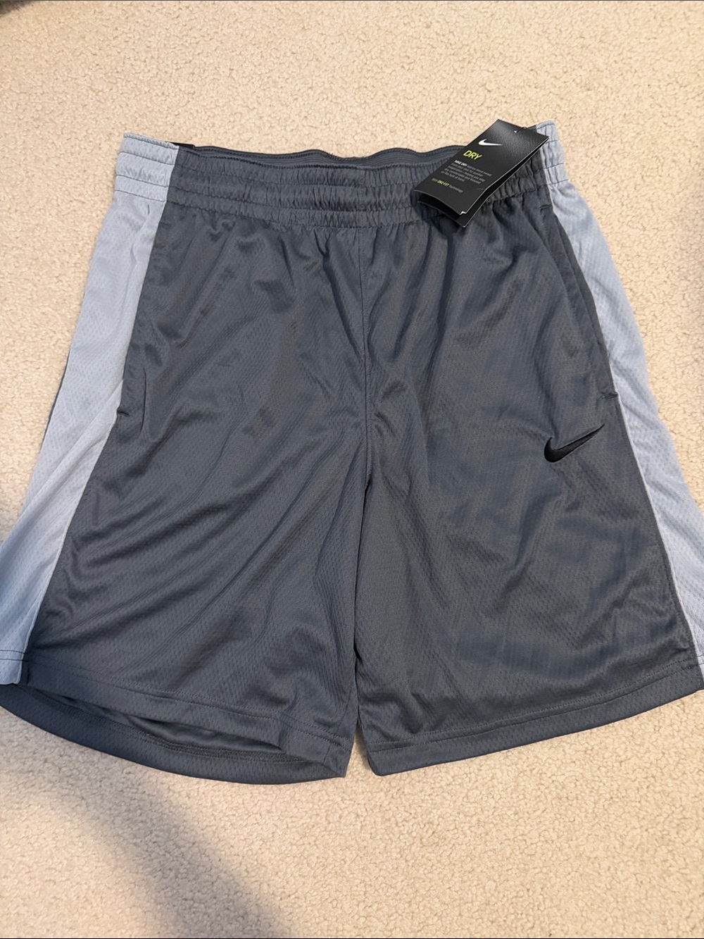 Nike Gray Athletic Shorts with Light Gray Side Panels